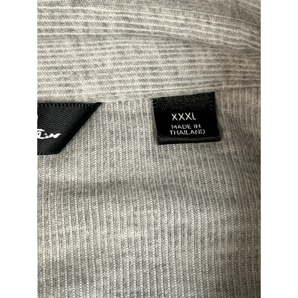 Travis Mathew Long Sleeve Button Shirt 3XL gray Waffle knit performance poly New